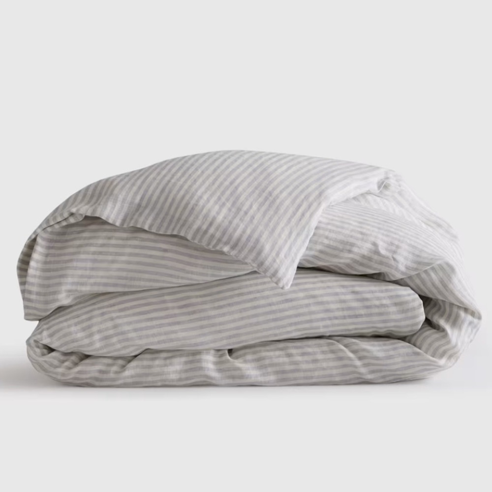 Quince European Linen Striped Duvet Cover